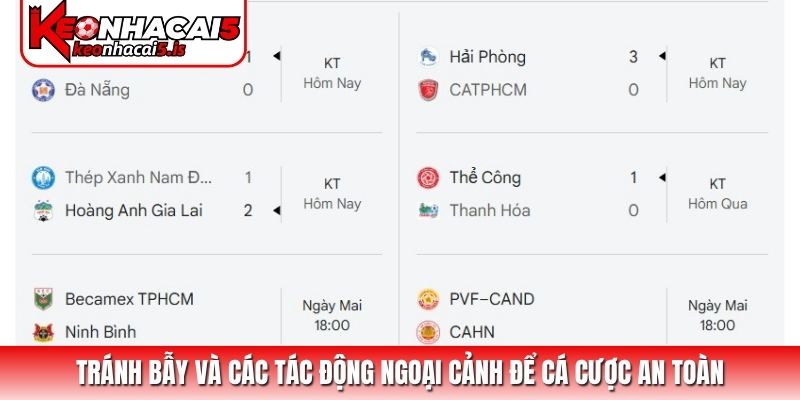 Tránh bẫy và các tác động ngoại cảnh để cá cược an toàn